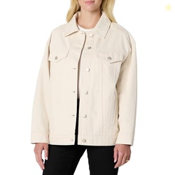Amazon Essentials Women's Women's Rigid Oversized Trucker Jacket, Ecru