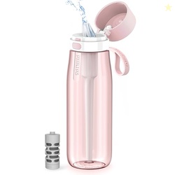 PHILIPS Filtered Water Bottle, BPA-Free Tritan Plastic Water Bottles, 