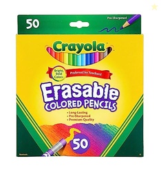 Crayola Erasable Colored Pencils (50ct), Back to School Supplies for K