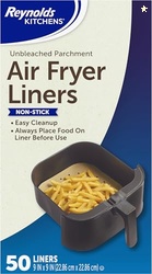 Reynolds Kitchens Air Fryer Liners Disposable, Unbleached Parchment Pa