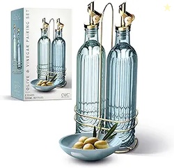 COOK WITH COLOR Glass Olive Oil Bottle Dispenser - 2 Pack