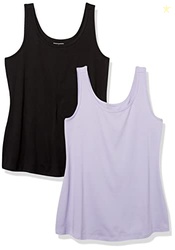 Amazon Essentials Women's Plus Size Slim Fit Scoop Neck Tank Top, Pack