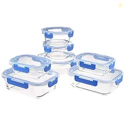 Glass Food Storage Containers, Set of 7