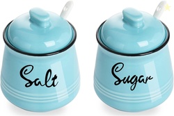 Farmhouse Ceramic Salt and Sugar Bowls Set
