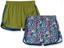 Amazon Essentials Toddler Girls' Athletic Active Running Shorts, Pack 