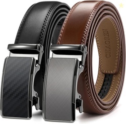 CHAOREN Mens Dress Belt Leather 2 Pack