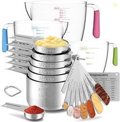 Stainless Steel Measuring Cups and Spoons Set