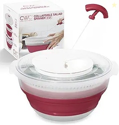 COOK WITH COLOR Collapsible Salad Spinner - 4 QT Space Saving Lettuce 