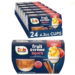 Dole Fruit Bowls Apples & Crme Layers Snacks, 4.3oz 24 Total Cups, Bul