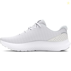 Under Armour Women's Charged Surge 4, (100) White/Distant Gray/Metalli