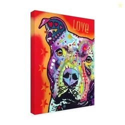 Wrapped Canvas Wall Art - Dean Russo 'Thoughtful Pitbull' Wall Art for