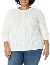 Amazon Essentials Women's Soft Fisherman Cable Knit Long-Sleeve Crewne