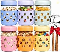 6-Pack Jars with Lids & Silicone Sleeves 