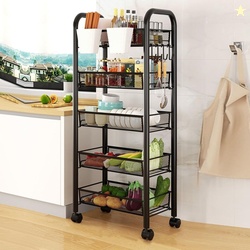 Fruit Vegetable Basket Storage Cart 5 Tier 