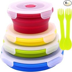 Set of 4 Collapsible Silicone Storage Containers