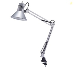 Bostitch Office VLF100-SLV Swing Arm Desk Lamp with Clamp Mount, 36" R