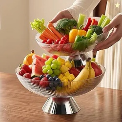 2 Pack Modern Plastic Fruit Bowl