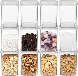 novelinks Clear Plastic Jars with Lids (12 Pack)