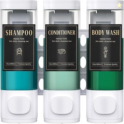 Luxspire Shampoo and Conditioner Dispenser, 3 Chamber