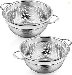 P&P CHEF Colander Strainer Stainless Steel, 2PCS