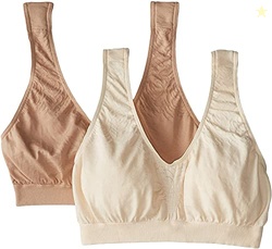 Bali womens Comfort Revolution Crop Top bras, 2 Pack - Nude/Light Beig