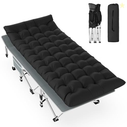 Slendor Folding Camping Cot Black, Sleeping Cot for Adults with Carry 