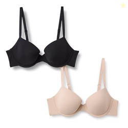 Amazon Essentials Women's Padded Underwire Demi Bra, Ultra-Soft Microf