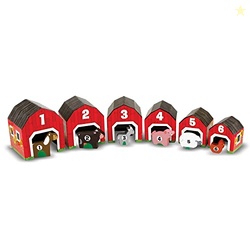 Melissa & Doug Nesting and Sorting Barns and Animals with 6 Numbered B
