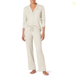 Amazon Essentials Women's Cotton Modal Long Sleeve Shirt Full Length P