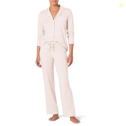 Amazon Essentials Women's Cotton Modal Long Sleeve Shirt Full Length P