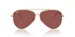 Ray-Ban RBR0101S Aviator Reverse Sunglasses, Gold/Dark Violet, 59 mm