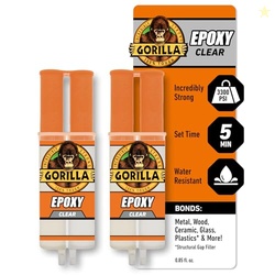 Gorilla 2 Part Epoxy, Clear Epoxy, 0.85 Ounce Syringe (Pack of 2) - 5 