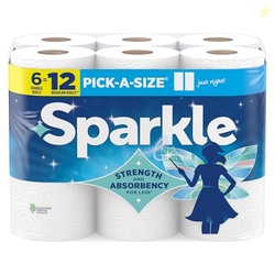 Sparkle Pick-A-Size Paper Towels, 6 Double Rolls (660 Sheets Total) - 
