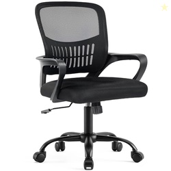 DUMOS Home Office Chair - Ergonomic Mid Back Mesh Desk Chair with Lumb