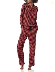 Amazon Essentials Women's Flannel Long-Sleeve Button Front Shirt and P