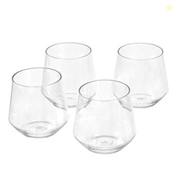 Amazon Basics Tritan Glasses, Dishwasher Safe, BPA-Free Plastic, Steml