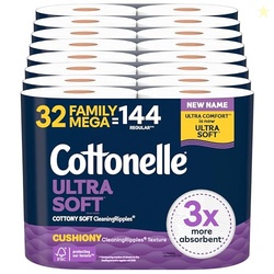 Cottonelle Ultra Soft Toilet Paper with Cushiony CleaningRipples Textu