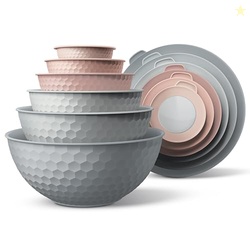 COOK WITH COLOR Mixing Bowls with Lids - 12 Piece Plastic Nesting Bowl