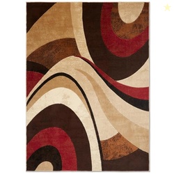 Home Dynamix Tribeca Slade Modern Area Rug, Abstract Brown/Red 39"x55"