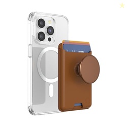 PopSockets Phone Wallet for MagSafe, Phone Card Holder with Grip, Neut
