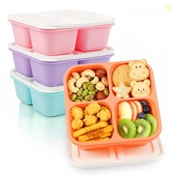 RUENVUE Bento Box Adult Lunch Box- 4 Pack,4 Compartment Snack Containe
