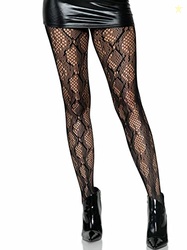 Leg Avenue Womens Dark Alternative Animal Fishnet Tights, Python, O/S