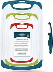 Cutting Boards for Kitchen Plastic Chopping Board Set of 4 with Non-Sl