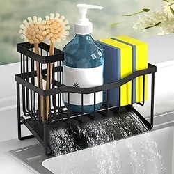 Fssvcd Maifan Sink Caddy Sponge Holder for Kitchen with Brush Holder a