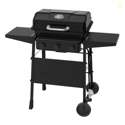 Expert Grill 3-Burner Propane Gas Grill with Wheels and Side Shelves B