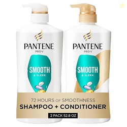 Pantene Shampoo & Conditioner Set Smooth and Sleek - Frizz Control wit