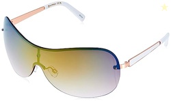 Southpole Women's 444SP Vintage 90s Metal Shield Rectangular Sunglasse
