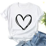 loopsun Summer Tops for WomensFashion Women Print Short Sleeve T-shirt