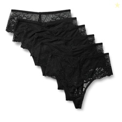Amazon Essentials Women's Soft-Stretch Lace Knickers, Bikini, Cheeky, 