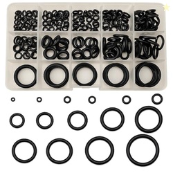 250pcs Rubber O Ring Assortment Kit, 15 Sizes Black O-Rings Kit, Assor